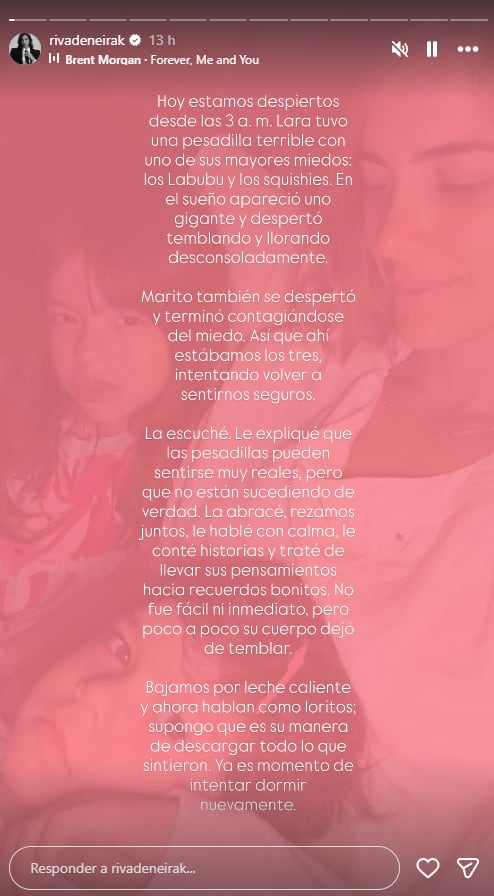 Korina Rivadeneira revela el susto que vivió con sus hijos durante la madrugada.