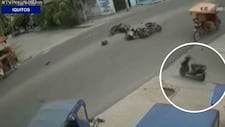 Iquitos: moto “fantasma” sin chofer choca a dos personas