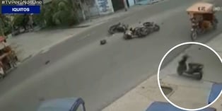 Iquitos: moto “fantasma” sin chofer choca a dos personas