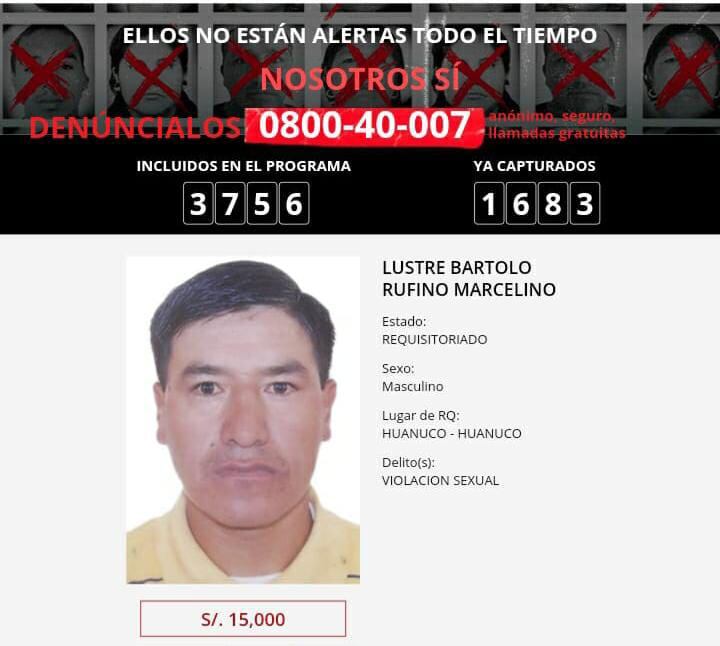 Ofrecían 15 mil soles por información de su paradero (PNP)