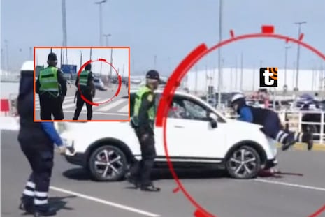 ¡Se dio a la fuga! Conductor atropella a policía y arrolla a fiscalizador de la ATU en el aeropuerto