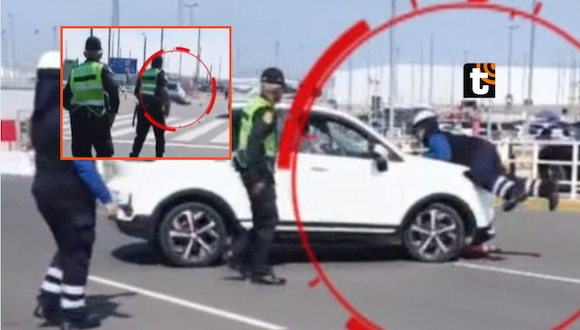 TROME- ¡Se dio a la fuga! Conductor atropella a policía y arrolla a fiscalizador en el aeropuerto Jorge Chávez
