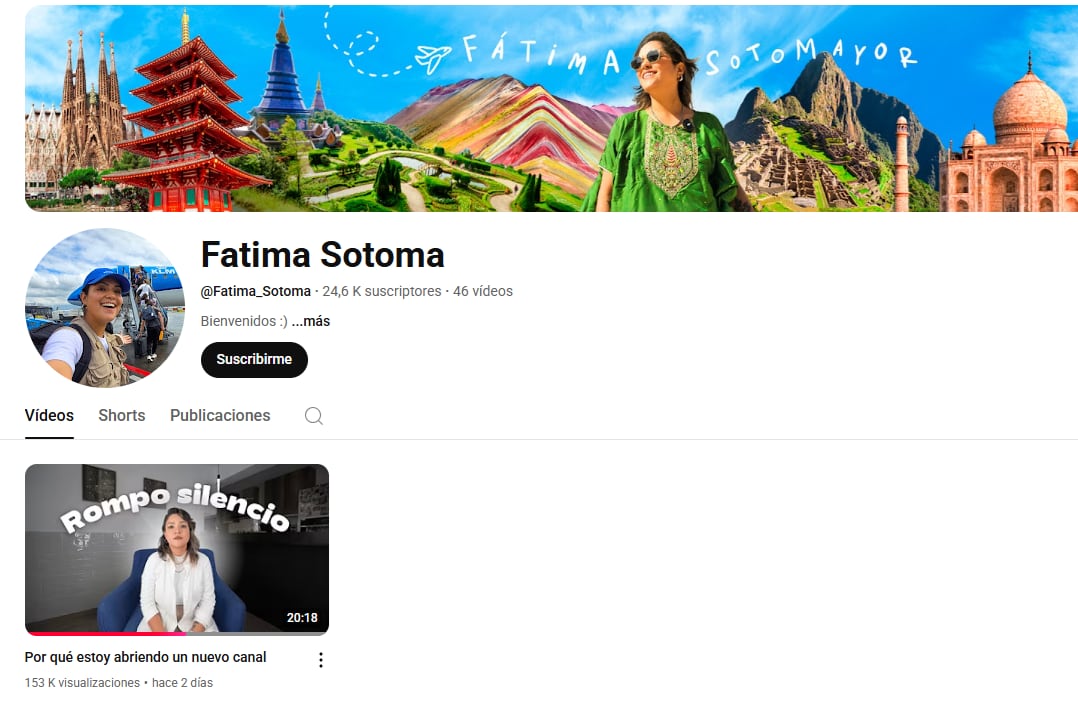 Fátima Sotomayor lanza su nuevo canal tras el fin de 'Misias pero viajeras'.