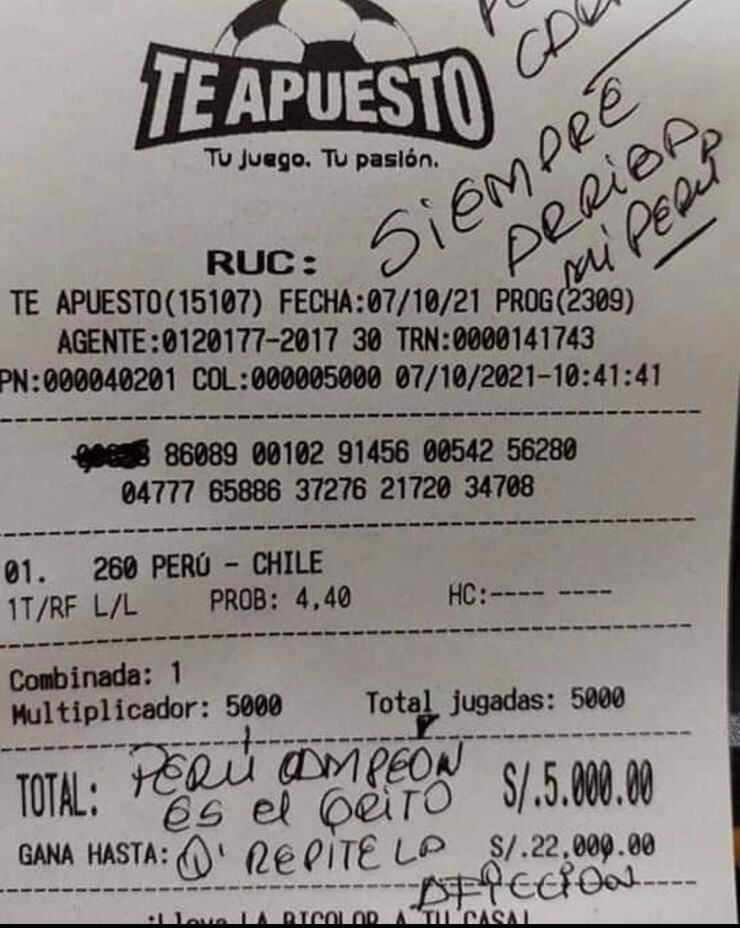 La fuerte apuesta de un hincha peruano