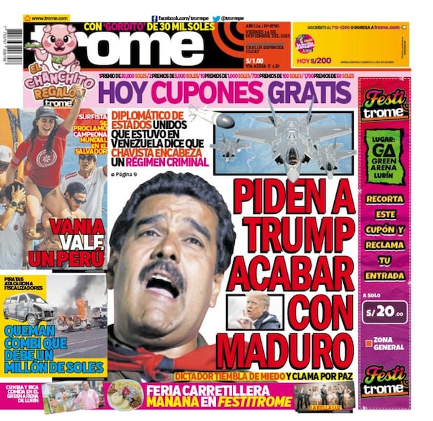 Portada Trome viernes 14 de noviembre de 2025