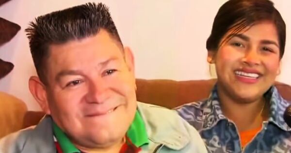 Dilbert Aguilar y su esposa Jhazmin Gutarra.