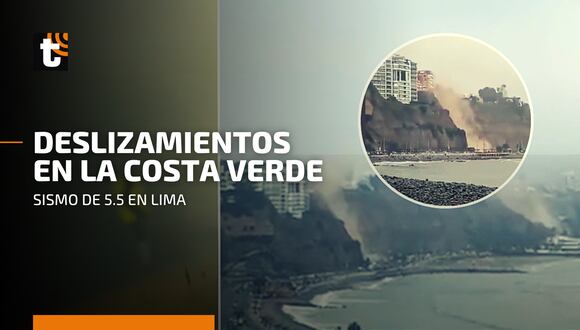 Deslizamientos en la Costa Verde tras temblor en Lima de 5.5