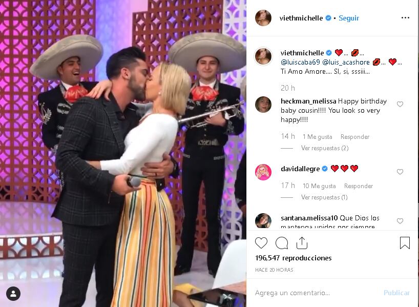 Vieth decidió gritar por todos los aires su nueva relación y compartió el romántico momento en sus redes sociales (Foto: Instagram)
