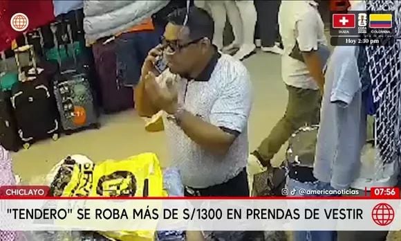 Tendero roba más de 1300 soles en ropa en Chiclayo. Foto: América Noticias