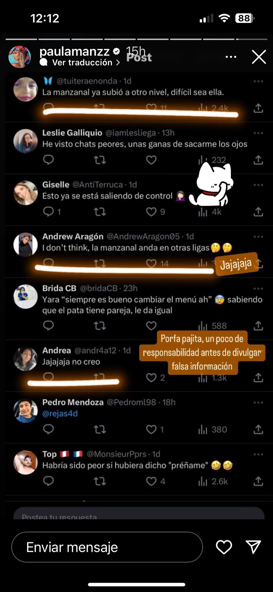 Paula Manzanal responde a supuesto romance con Miguel Trauco.