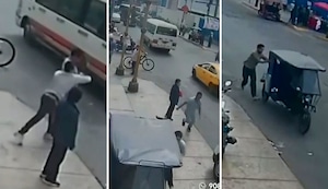 Delincuentes en mototaxi roban celulares frente a hospital en La Victoria