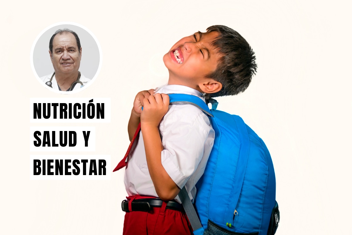 La mochila de un niño no debe pesar más del 10% al 15% de su peso corporal. Foto: composición/Istock