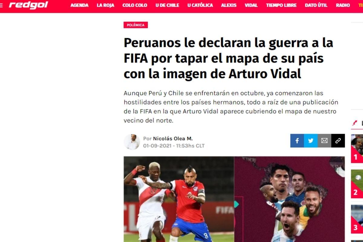 'Redgol' apuntó que empezaron las hostilidades aun mes de duelo Perú vs Chile (Captura)