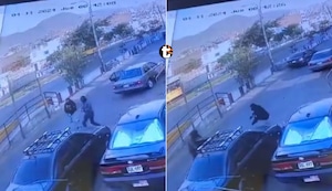 Comas: delincuentes balean a policía para robarle más de 60 mil soles frente al Banco de la Nación | VIDEO