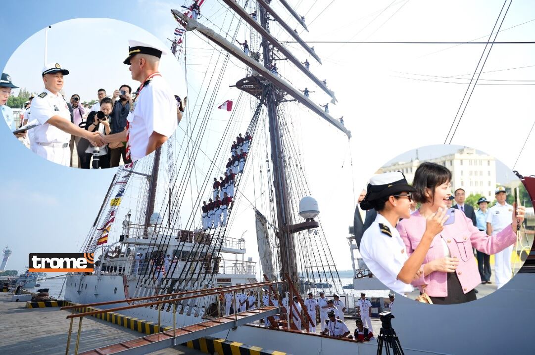 BAP Unión está en viaje alrededor del mundo. Realizó su quinta parada em Shangái. Tripulación muestra a los visitantes nuestras tradiciones, gastronomía, oferta exportable y destinos. (Isabel Medina / EFE / GTN en español)