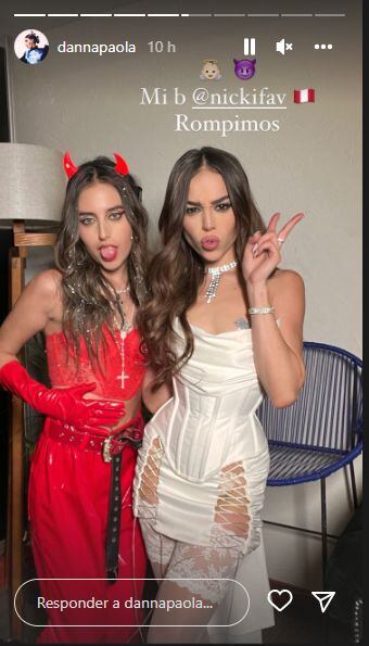 La cantante Danna Paola presumió una fotografía al lado de Nicole Favre en los premios MTV MIAW 2022. (Foto: Instagram)