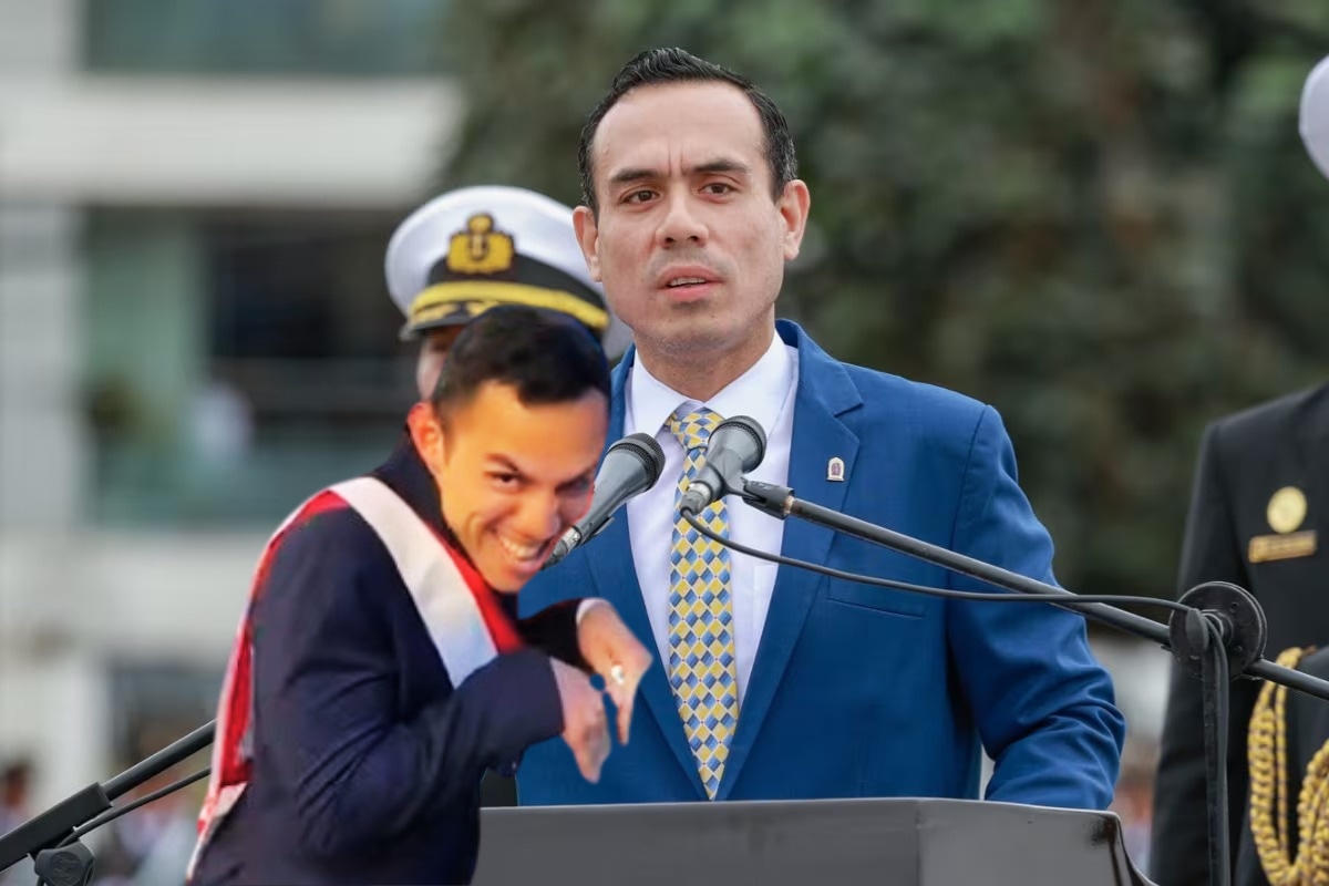 Nuevo slogan del gobierno inspirado en el baile del imitador de José Jerí. (Redes)