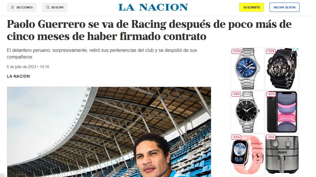 Así reaccionó la prensa argentina tras salida intempestiva de Paolo Guerrero en Racing Club.