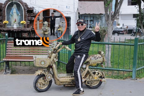 ‘Abuelito de la moto de oro’ sorprende a los 75 años con su nueva bicicleta llena de pedrería: “La he tun...