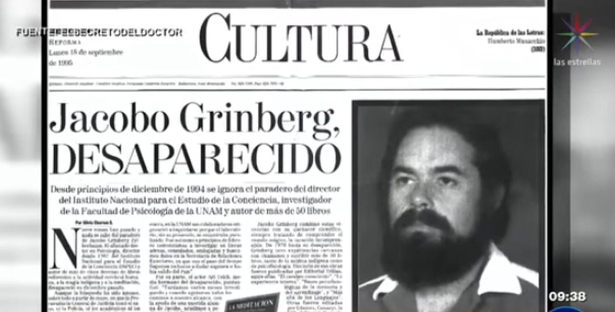 Desde 1994, no se sabe nada del paradero de Jacobo Grinberg (Foto: Captura de Hoy)