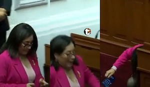 ¿En quién estaba pensando? Legisladora Kelly Portalatino sufre estrepitosa caída en pleno del Congreso por mirar su celular: “Uno se distrae” | VIDEO