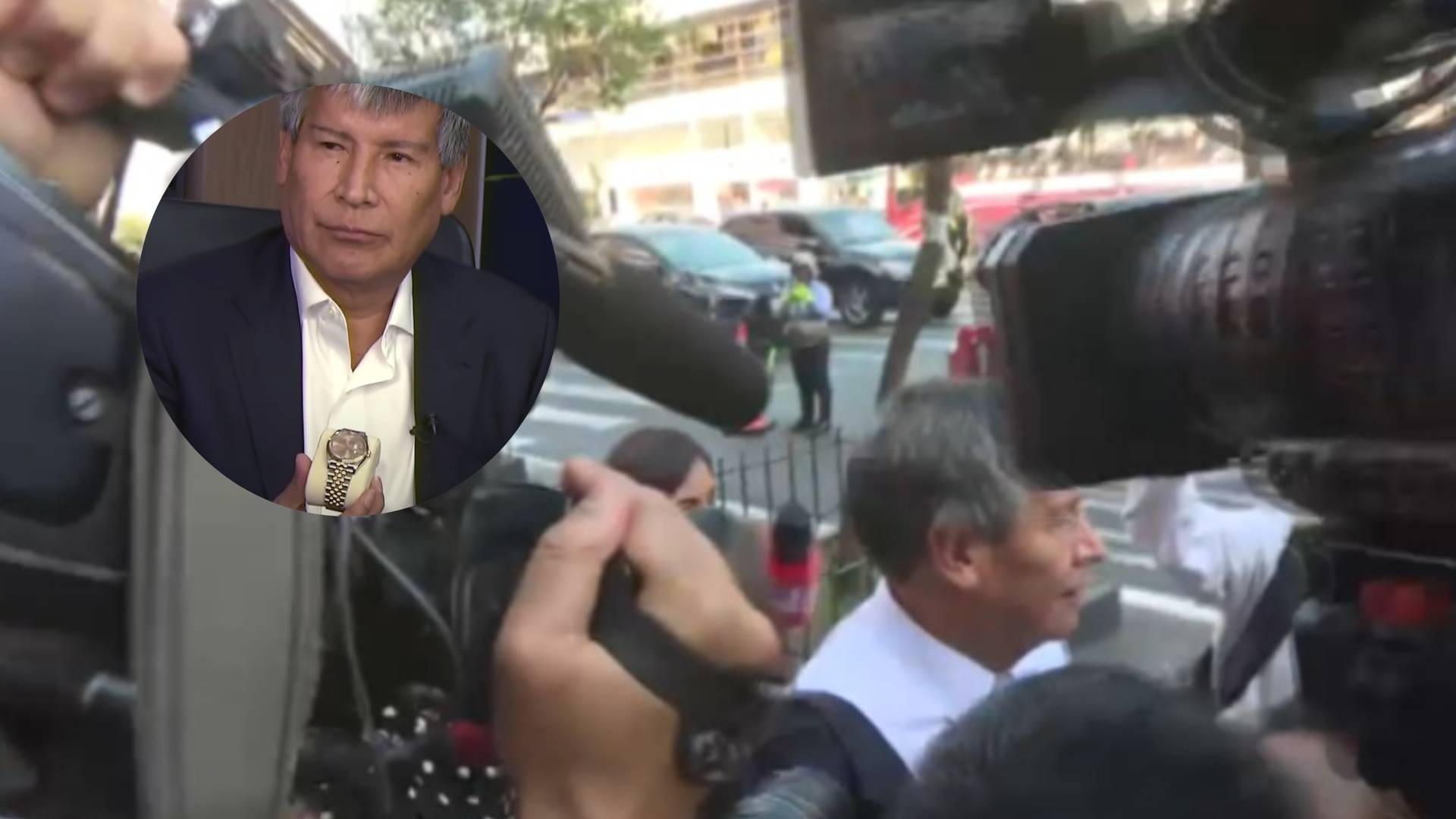 El Gobernador regional de Ayacucho, Wilfredo Oscorima, abandonó la Fiscalía sin declarar por caso Rolex de la presidenta Dina Boluarte.