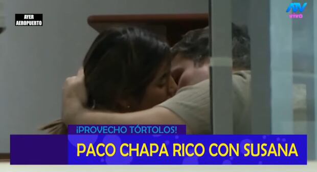 Susana Alvarado ampayada en besos y llanto frente a Paco Bazán.