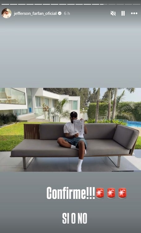Jefferson Farfán en su cuenta de Instagram.