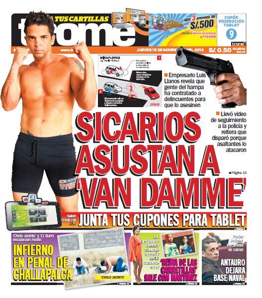 Portada Trome sobre la cobertura del caso de Luis Miguel Llanos