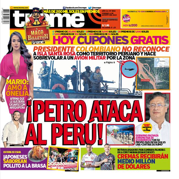 Portada Trome viernes 8 de agosto de 2025