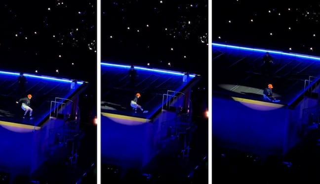 Bad Bunny sufre aparatosa caída durante su primer concierto en Ciudad de México