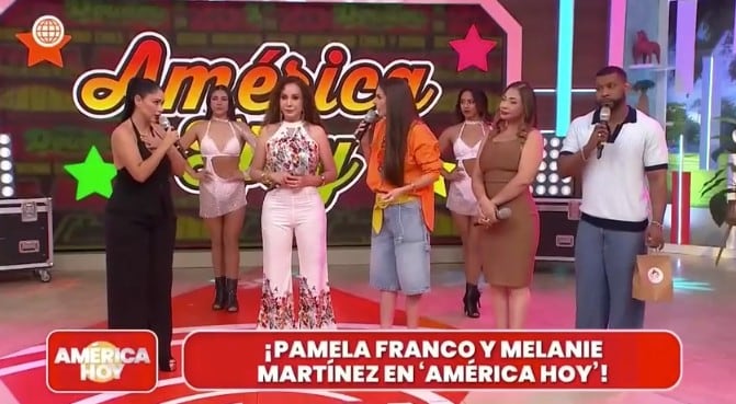 Pamela Franco y Rebeca Escribens en 'América hoy'.
