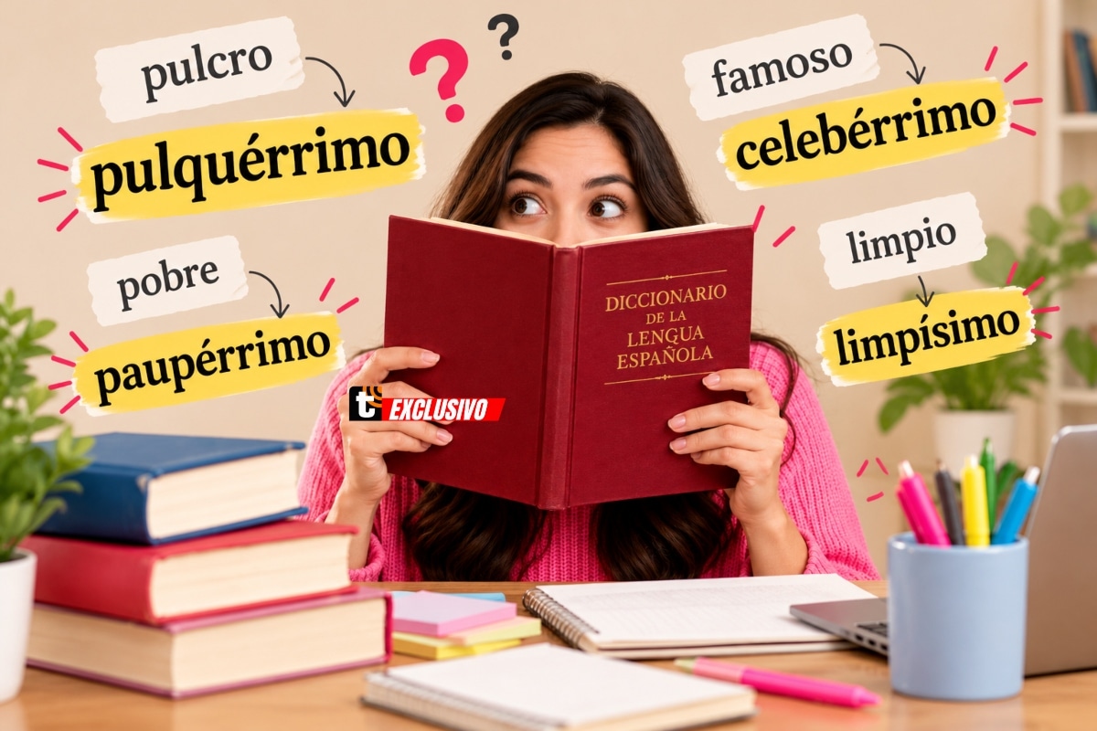 Los superlativos son palabras que expresan el grado máximo de una cualidad, como 'pulquérrimo', que significa muy pulcro. Foto generada con IA.