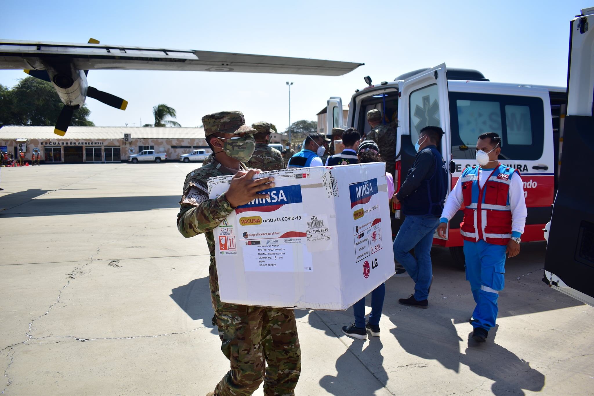 La región Piura recibió la tarde del miércoles más de 39 mil dosis dosis de la vacuna Sinopharm para acelerar la inmunización. (Foto: MINSA)