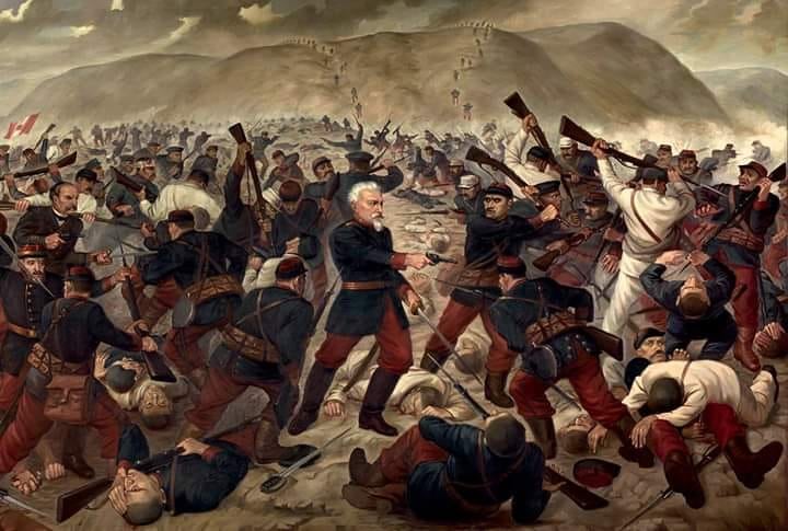 Un día como hoy, hace 146 años, Francisco Bolognesi pronunció su histórica promesa de luchar hasta quemar el último cartucho en defensa de la patria. Foto: Internet.