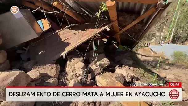 Deslizamiento de cerro deja una mujer muerta en Ayacucho. Foto: América Noticias