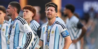Argentina's forward #10 Lionel Messi reacts after losing the 2026 World Cup football tournament final match between Spain and Argentina at the New York/New Jersey Stadium in East Rutherford on July 19, 2026. (Photo by PATRICIA DE MELO MOREIRA / AFP)