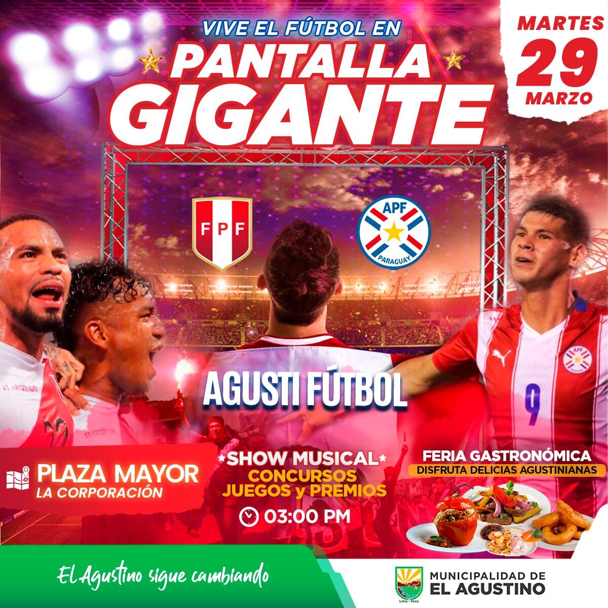 Perú vs Paraguay se podrá ver en pantalla gigante en El Agustino.