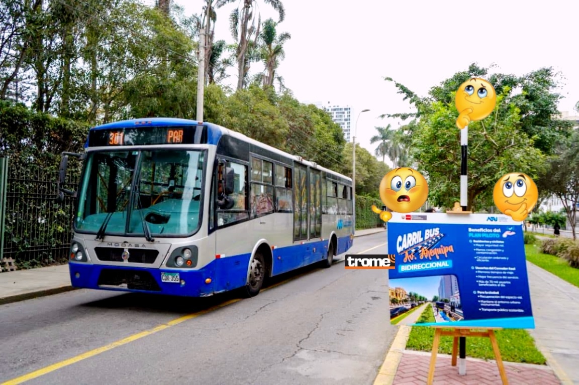 Aplicarán carril bus bidireccional en la avenida Arequipa para uso exclusivo del Corredor azul. Eso generará algunos cambios en el tránsito de conductores, peatones y ciclistas. (Isabel Medina / Trome / ATU).