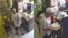 ¡Insólito asalto en Huaycán! Falsos clientes con camiseta de Messi roban dinero… y hasta una torta con vela de pastelería (VIDEO)