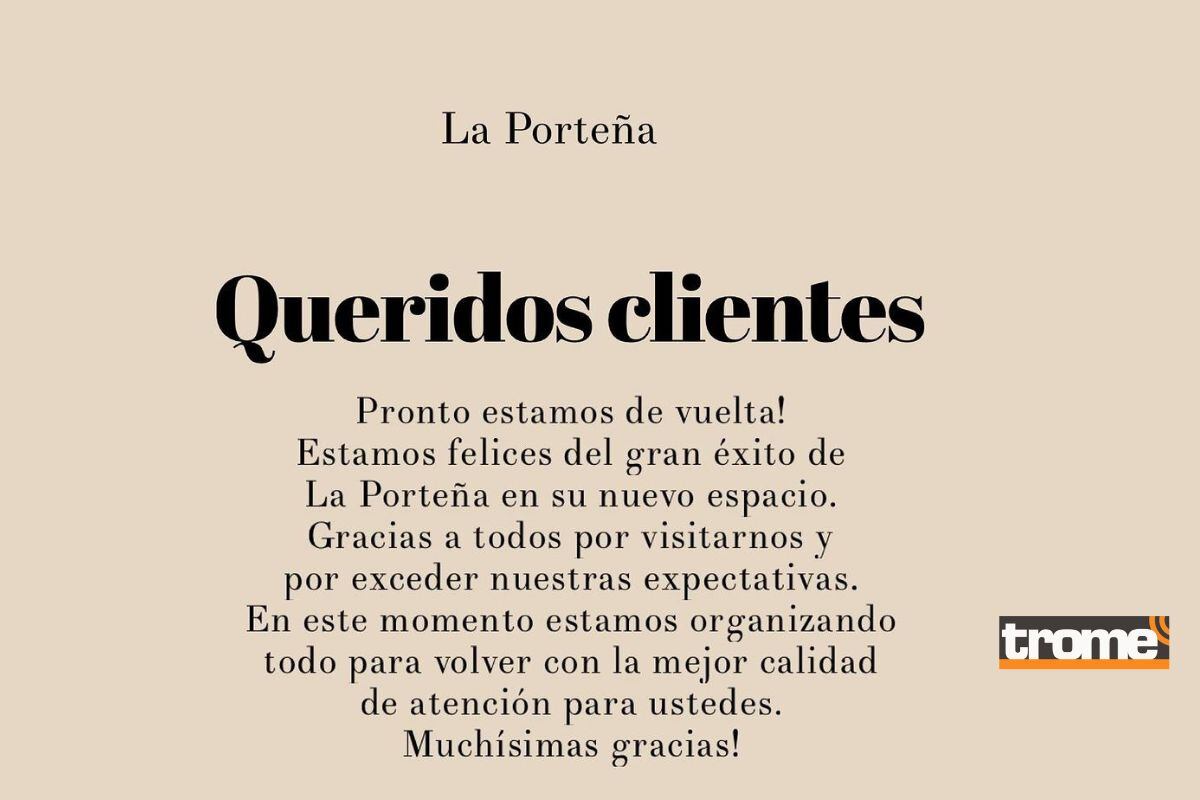 Cafetería de Hernán Barcos anunció cierre temporal (@laporteña)