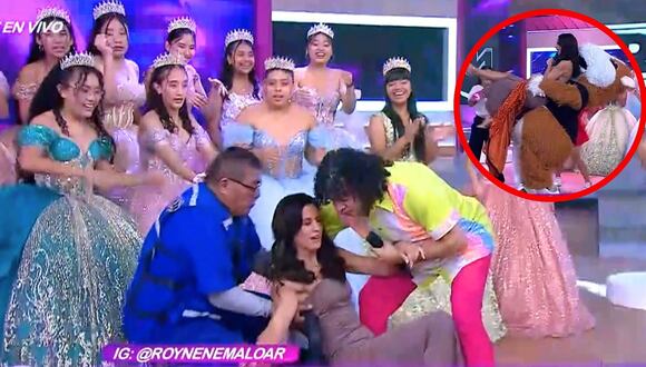 María Pía Copello es cargada por el cuy