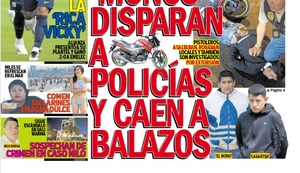 ‘MONOS’ DISPARAN A POLICÍAS Y CAEN A BALAZOS