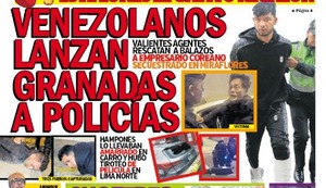 VENEZOLANOS LANZAN GRANADAS A POLICÍAS
