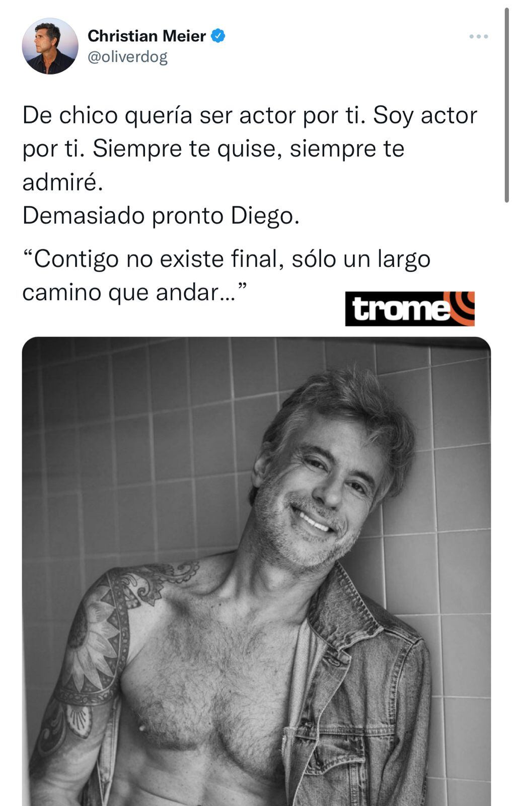 Actores y actrices se pronuncian en redes sociales tras muerte de Diego Bertie. (Fotos: Twitter)