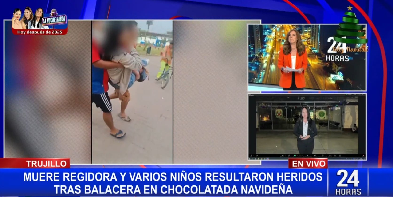 Niños que participaban en la chocolatada resultaron heridos tras el ataque armado de los sicarios.