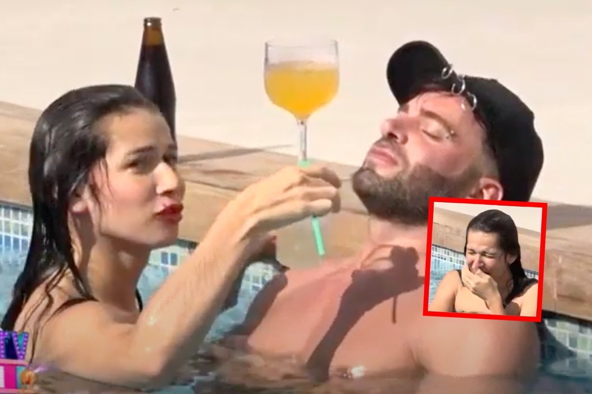 'La Uchulú' bebe alcohol del cuerpo de Renzo Spraggon y se lleva desagradable sorpresa