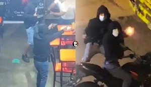 ¡Pánico en Santa Anita! Delincuentes asaltan pizzería: Disparan contra testigos y vecinos les lanzan ladrillos