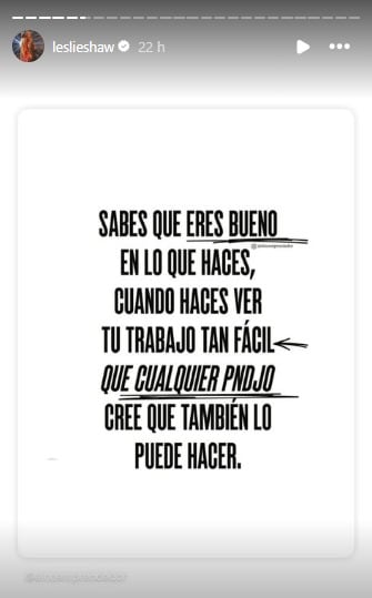 Particular publicación que compartió la 'rubia' tras estreno de la canción 'Rubia con tu plata'. (Instagram: @leslieshaw)