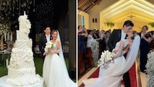 ¡Ni el vestido la detuvo! Andrea Arana sorprende al lucirse con sus pasos de baile en plena boda